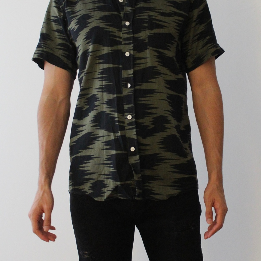 Saturdays Graphic Print Button Down